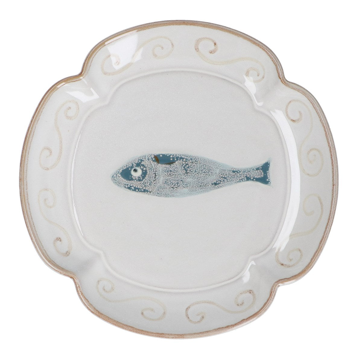 Fish Fluted Stoneware Plate 20cm | Coastal Tableware | Gisela