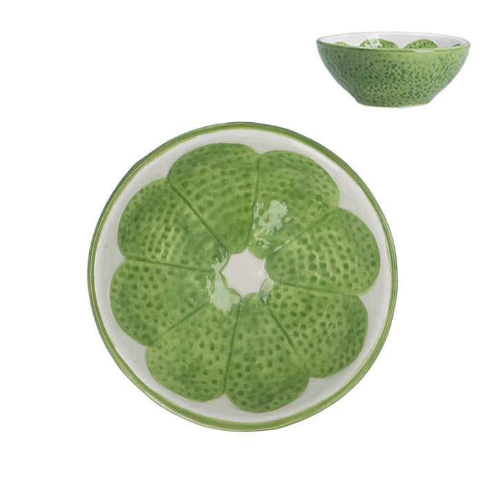 Mini Lime Slice Ceramic Pinch Bowl - Green