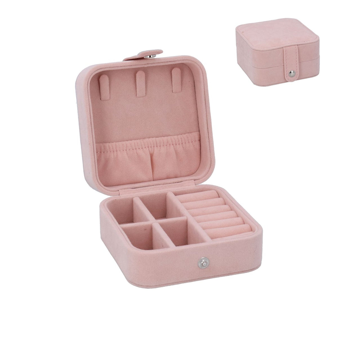 Pink Velvet Square Jewelley Box