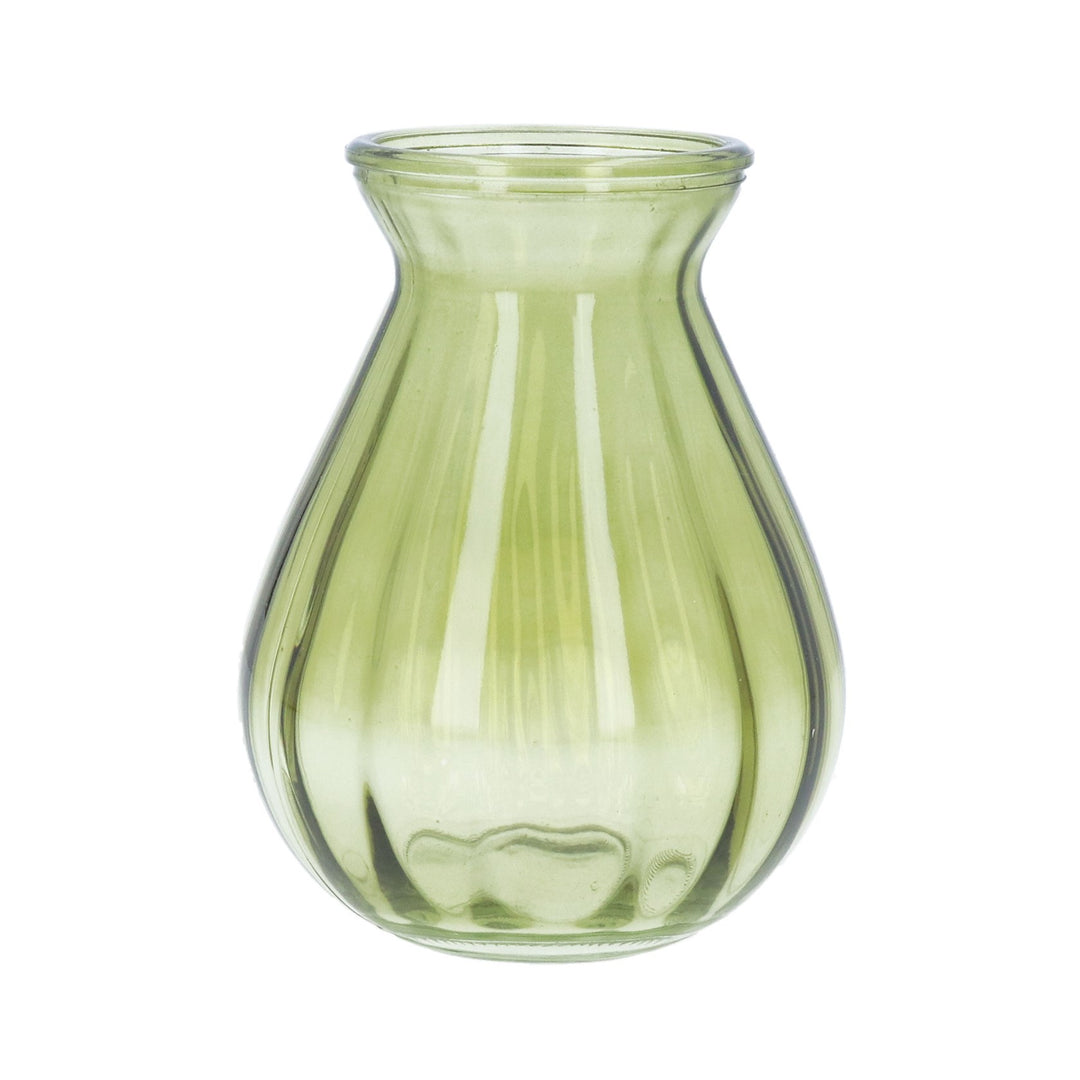 Green Glass Posy Vase – Decorative Floral Bud Vase