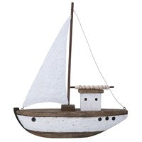 Large Rustic Wood Sail Boat Ornament