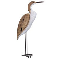 Large Rustic Wood Heron Figure