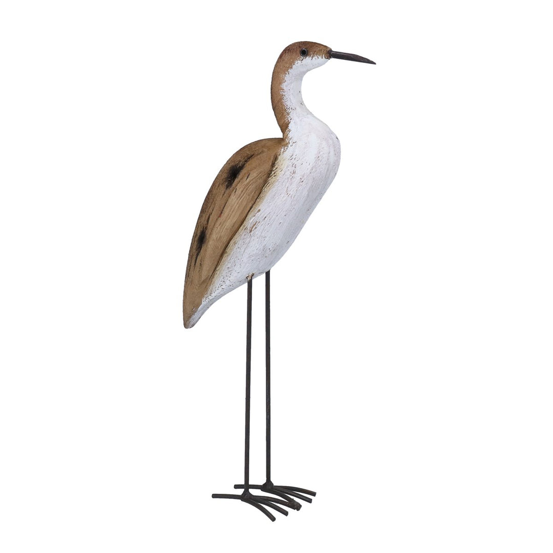 Rustic Wood Standing Heron Decoration