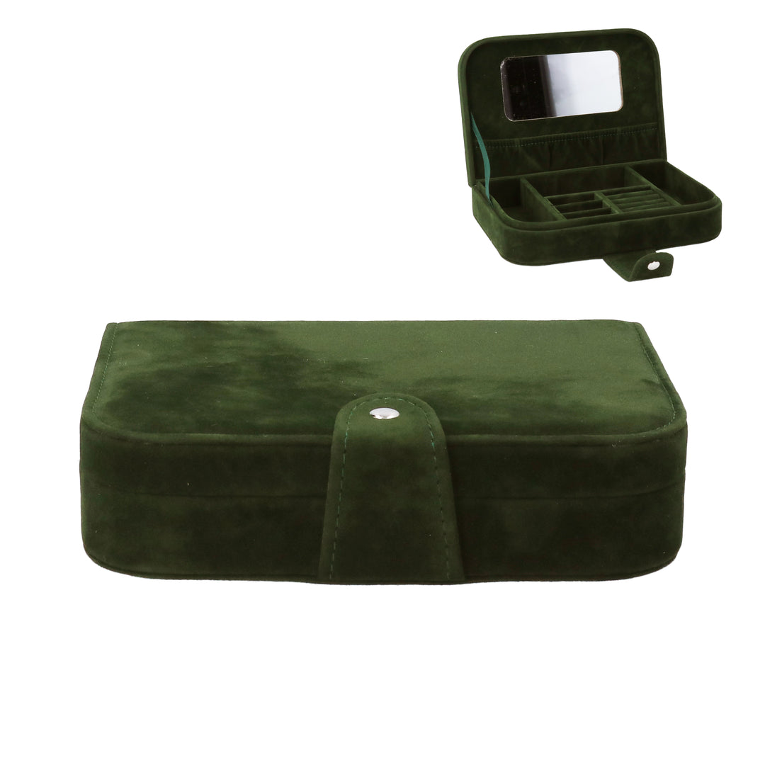 Green Velvet Jewellery Book Box 20cm