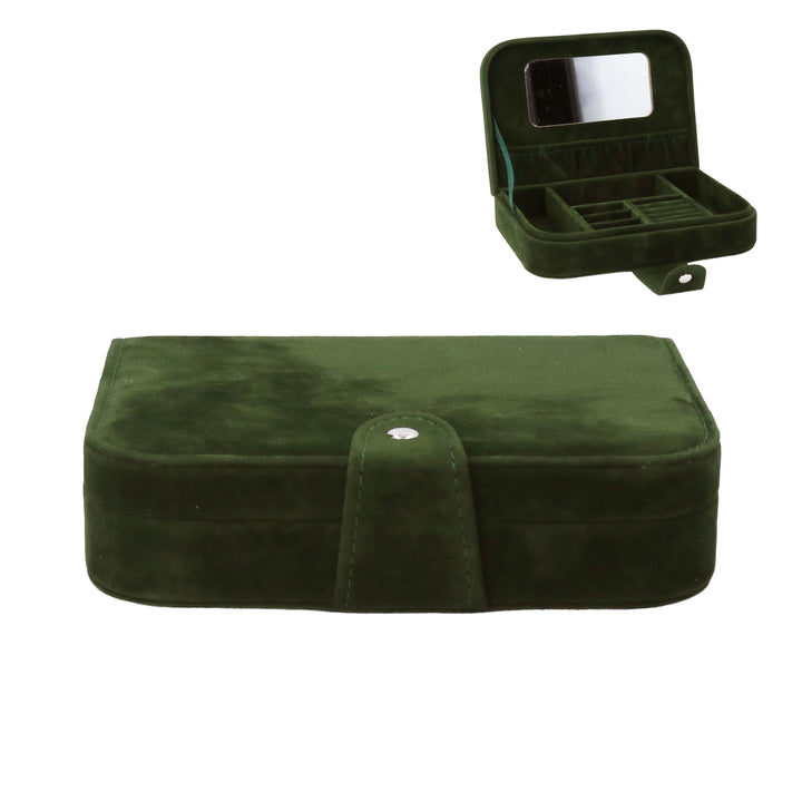 Green Velvet Jewellery Book Box 20cm