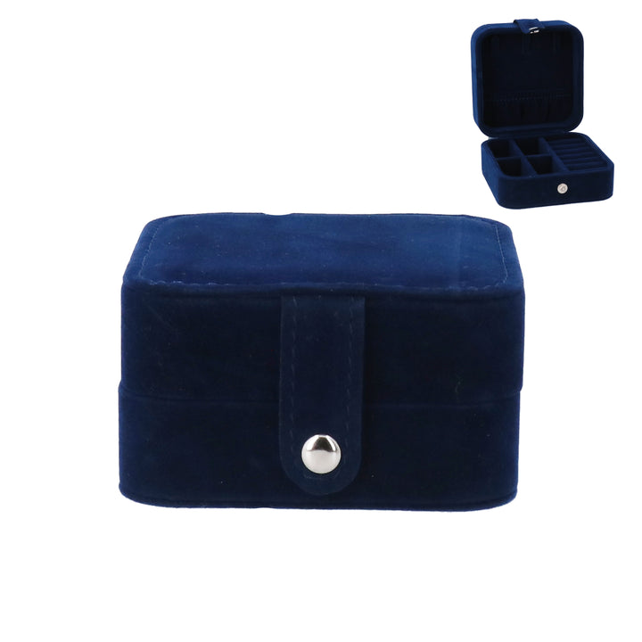Blue Velvet Square Jewellery Box