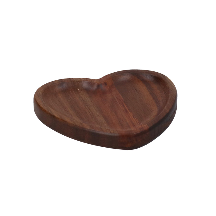 Small Acacia Wood Decorative Heart Dish