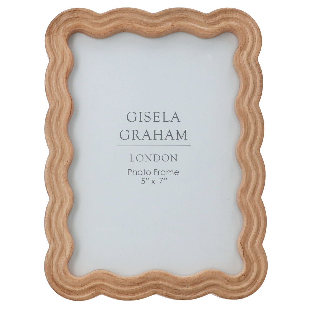 Natural Wood Wavy Photo Frame