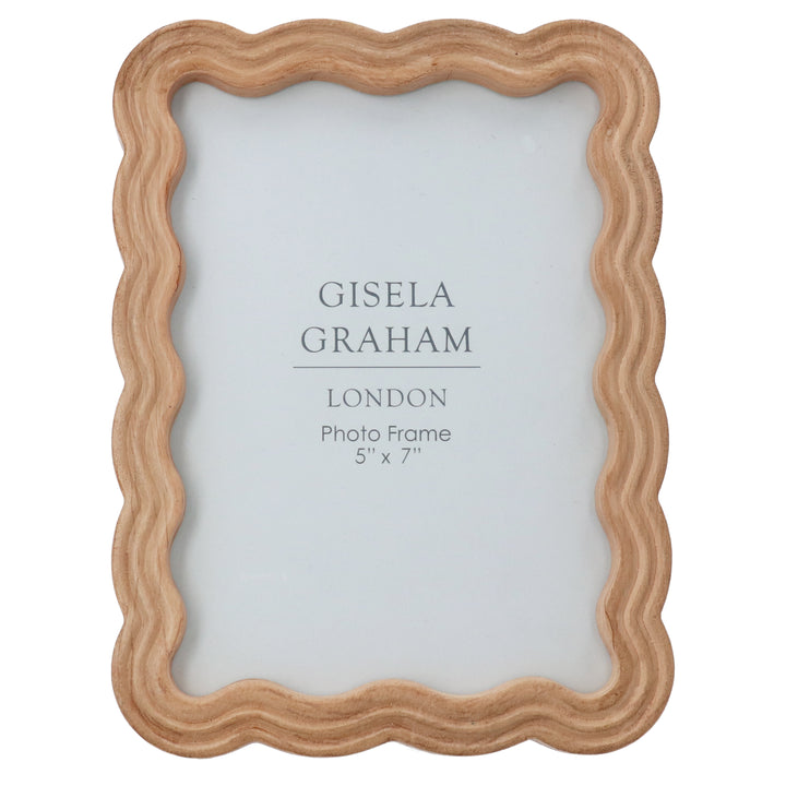 Natural Wood Wavy Photo Frame - Large