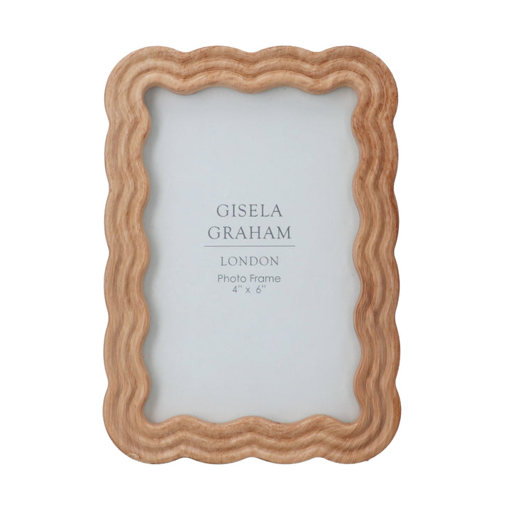 Natural Wood Wavy Photo Frame - Small