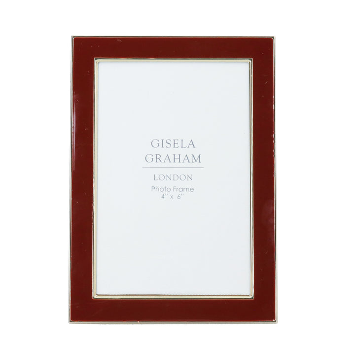 Burgundy Metal Edge Photo Frame, 4 x 6