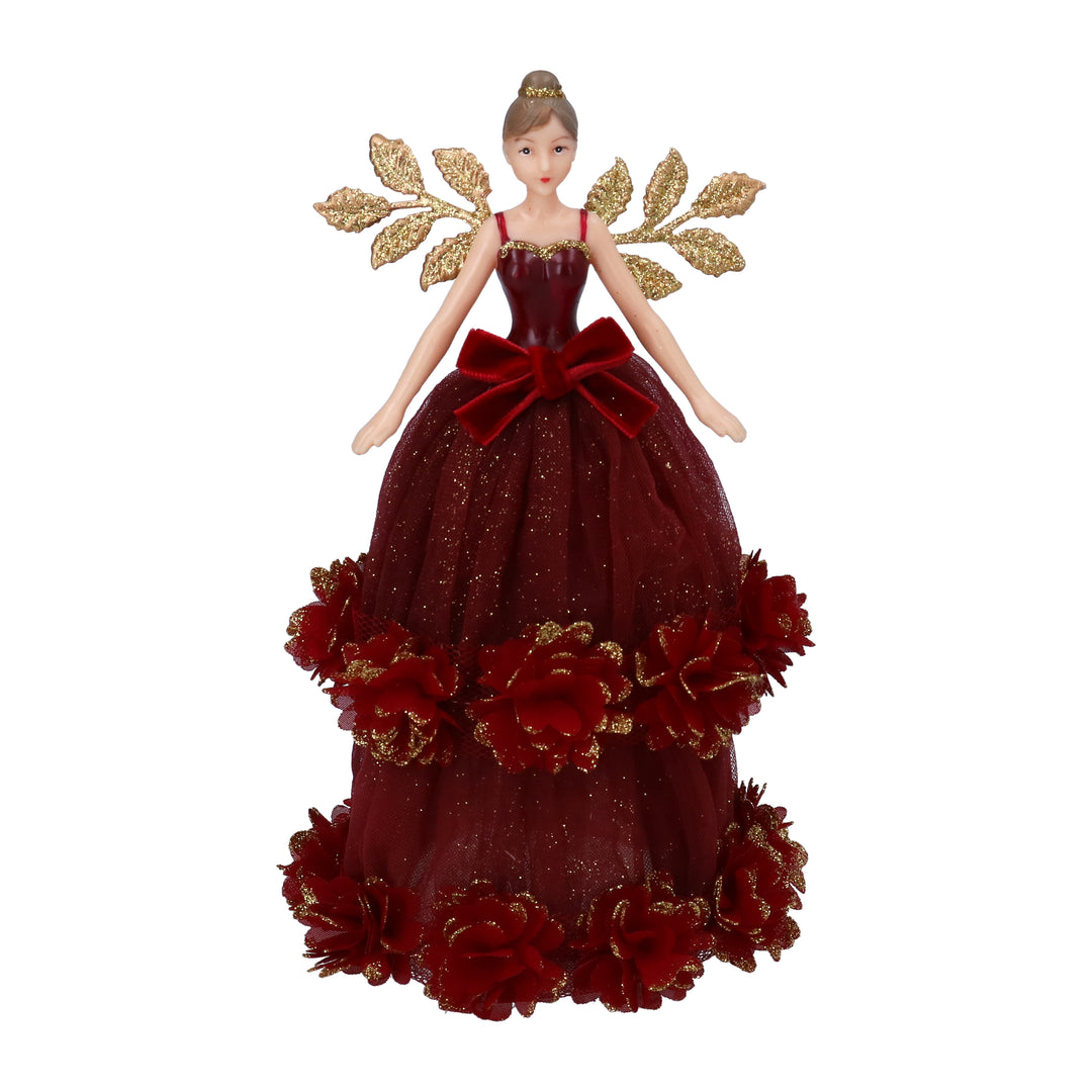 Small Tree Top Fairy - Burgundy with Dahlia Bands