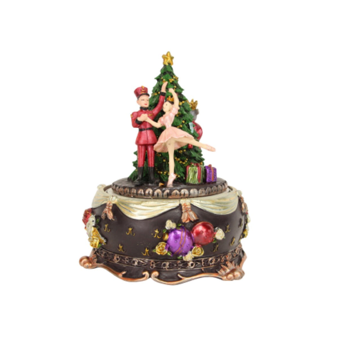 Gisela Graham Christmas Nutcracker Story Music Box by Cornucopia Home and Gift, featuring a detailed nutcracker figure with musical elements