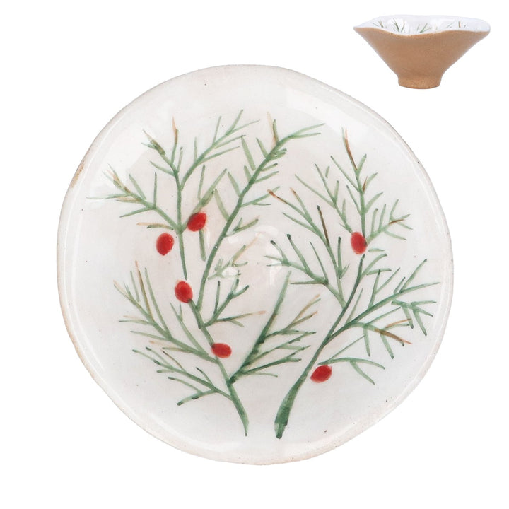 Fir &amp; Berries Stoneware Mini Bowl