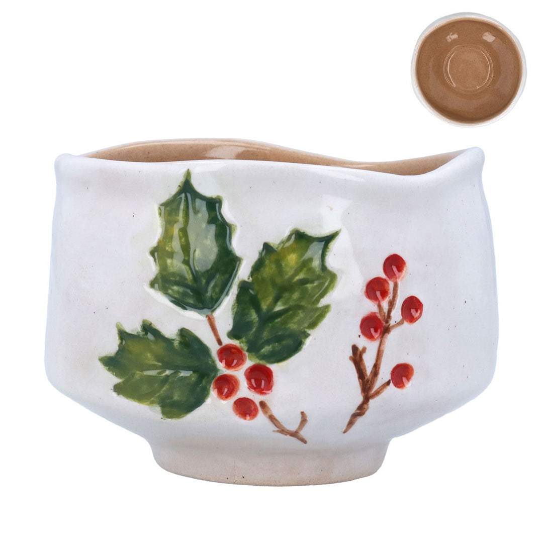 Holly &amp; Berries Stoneware Bowl