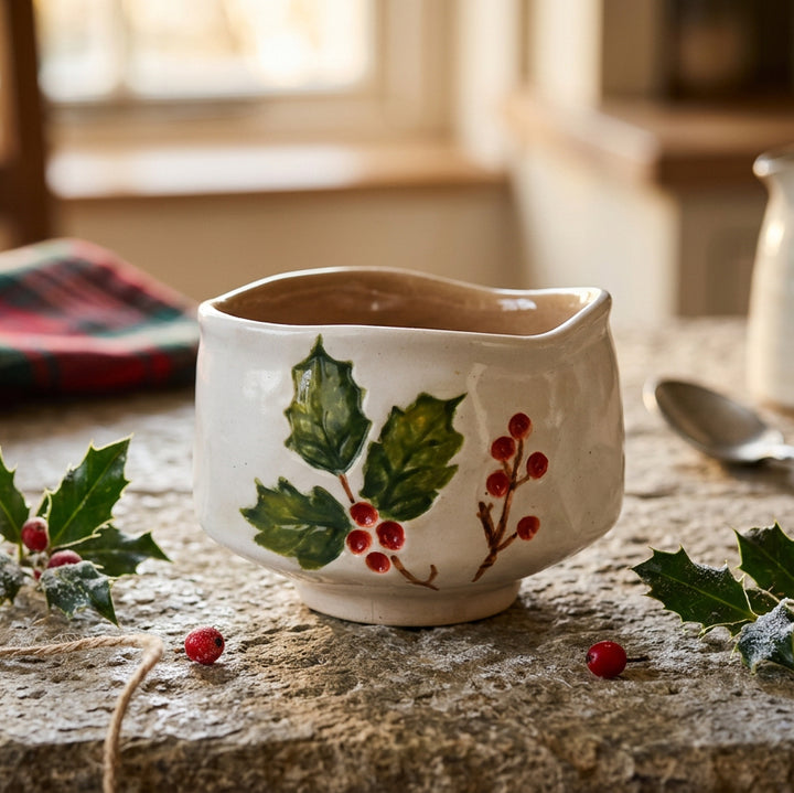 Holly &amp; Berries Stoneware Bowl