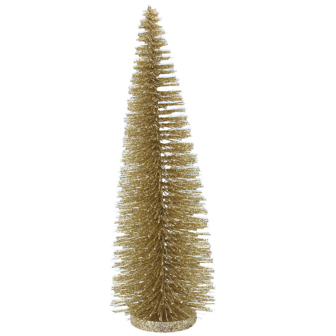 Large gold glitter Christmas brush tree by Gisela Graham, perfect for festive holiday decor.