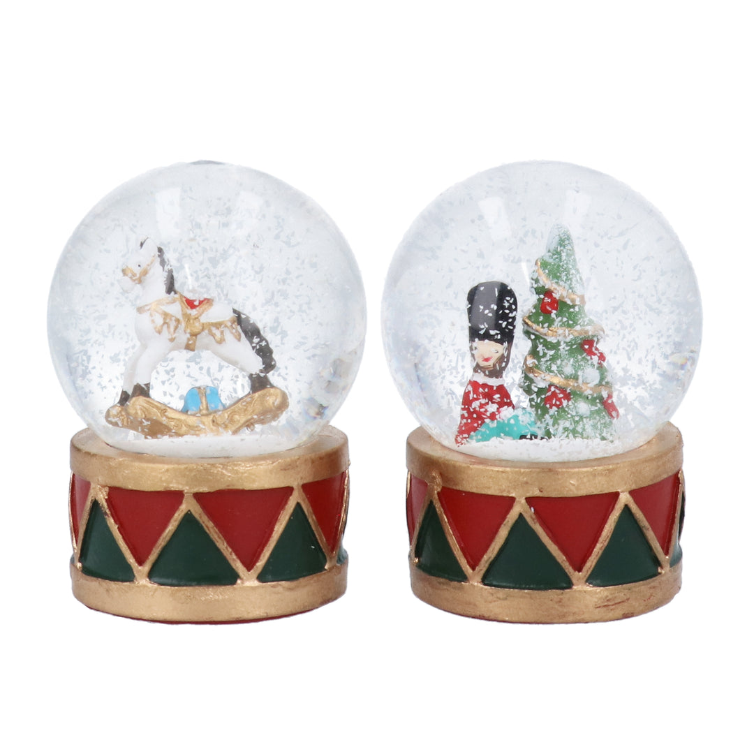 Rocking Horse Soldier and Drum Christmas Snow Globe 6cm (Design May Vary)