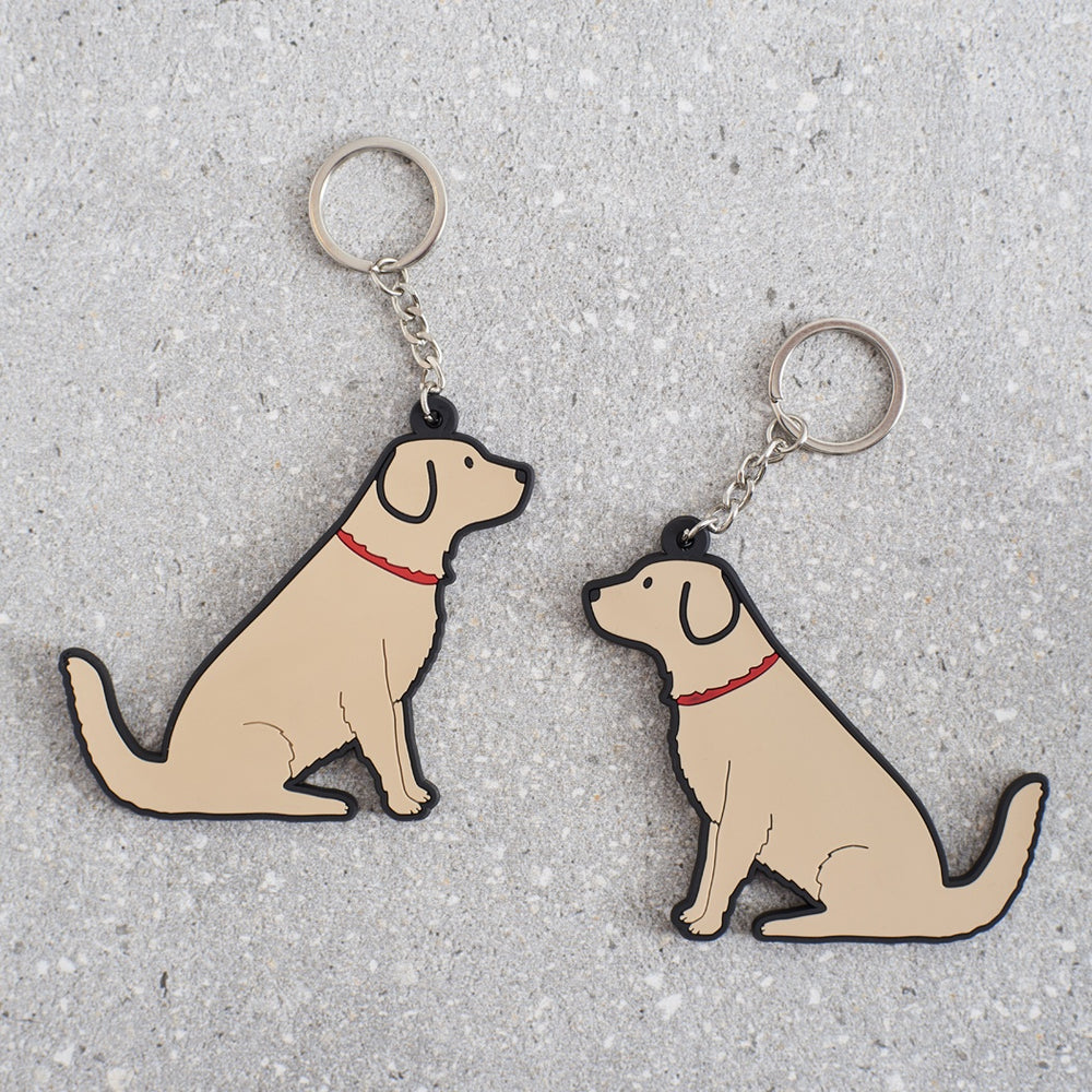 Golden Retriever keyring by Sweet William featuring a detailed gold-colored dog figure, perfect for key organization.