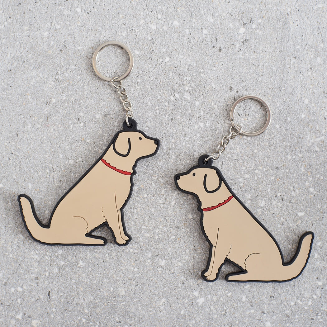 Golden Retriever keyring by Sweet William featuring a detailed gold-colored dog figure, perfect for key organization.