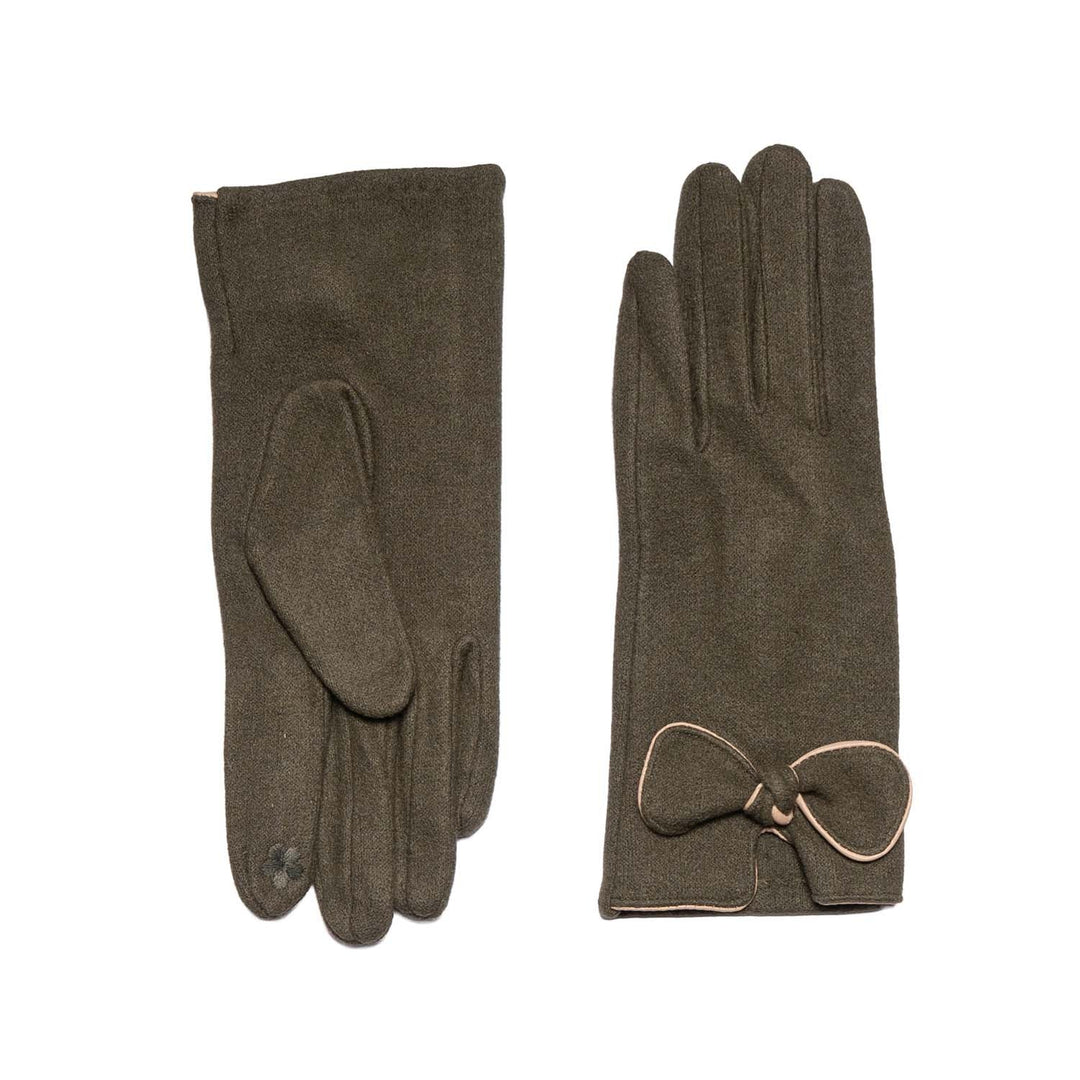 Green Bow Detail Touchscreen Gloves
