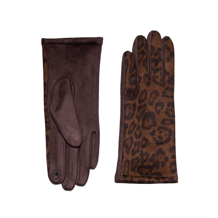 Chocolate Animal Print Touchscreen Gloves