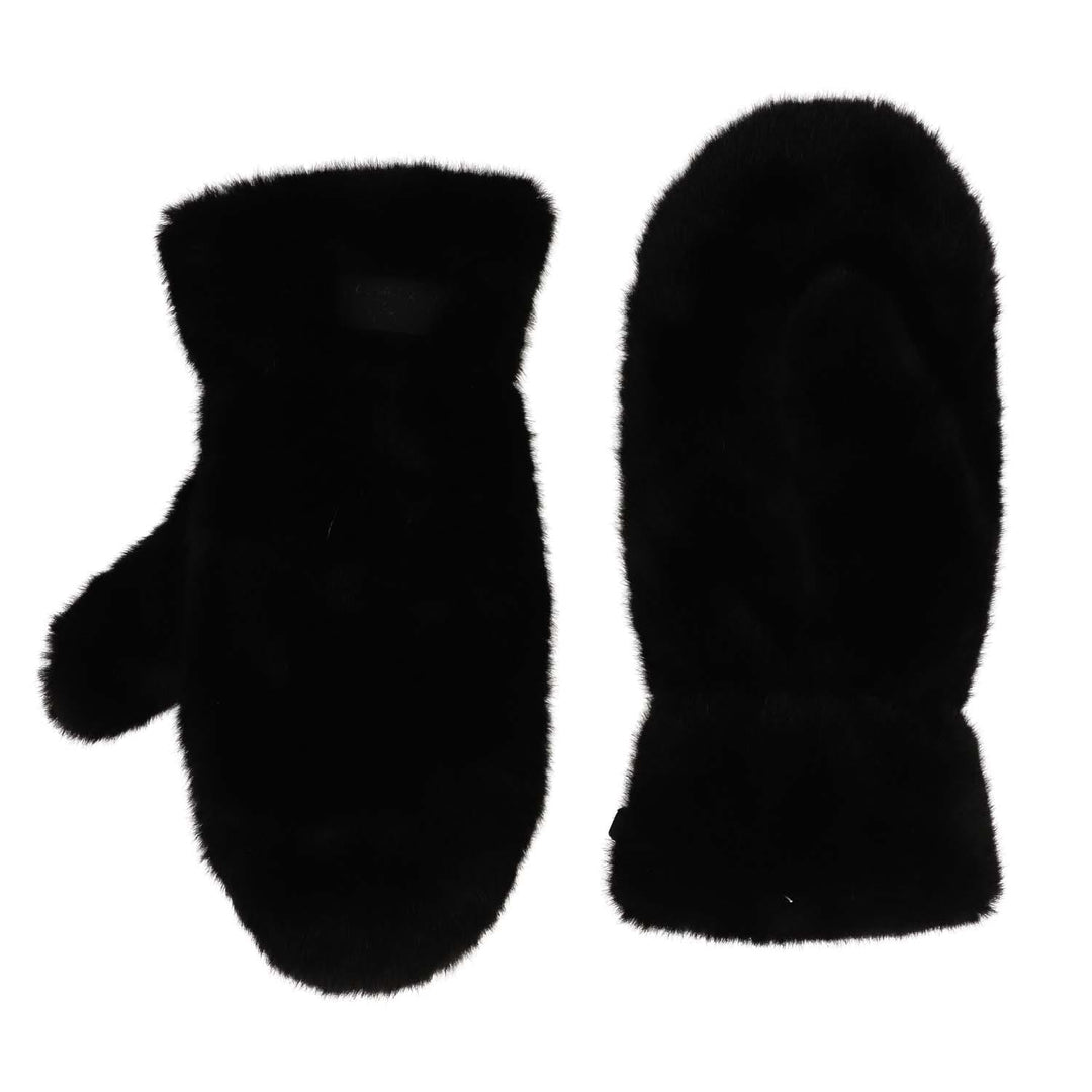 Black Zelly Constellation Teddy Mitts by Cornucopia Home and Gift, soft plush mittens with constellation pattern detail.