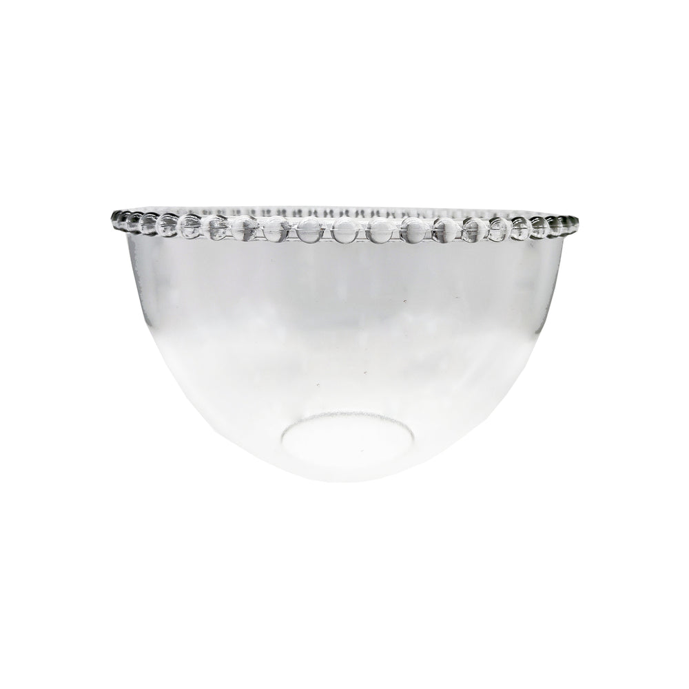 Pearl glass bowl by Cornucopia Home and Gift, featuring a smooth, shiny pearl finish and elegant round shape.