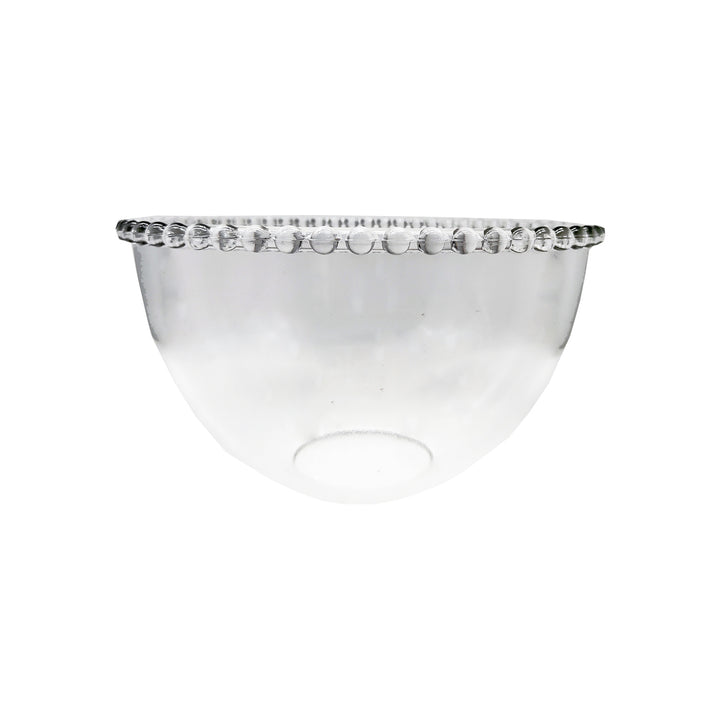 Pearl glass bowl by Cornucopia Home and Gift, featuring a smooth, shiny pearl finish and elegant round shape.
