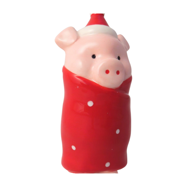 12cm standing pig in blanket Christmas giftware decoration by Cornucopia Home and Gift, festive holiday decor.