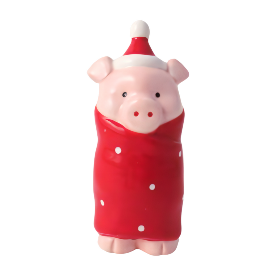 12cm standing pig in blanket Christmas giftware decoration by Cornucopia Home and Gift, perfect for holiday decor.