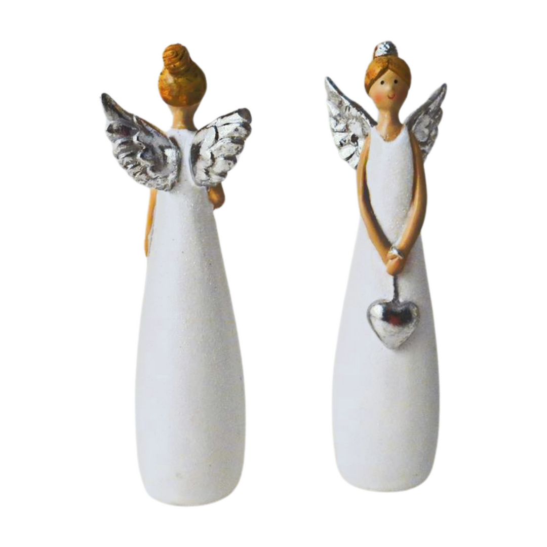 Large standing angel figurine from Cornucopia Home and Gift, Christmas giftware trading 2025 holiday decor scene.