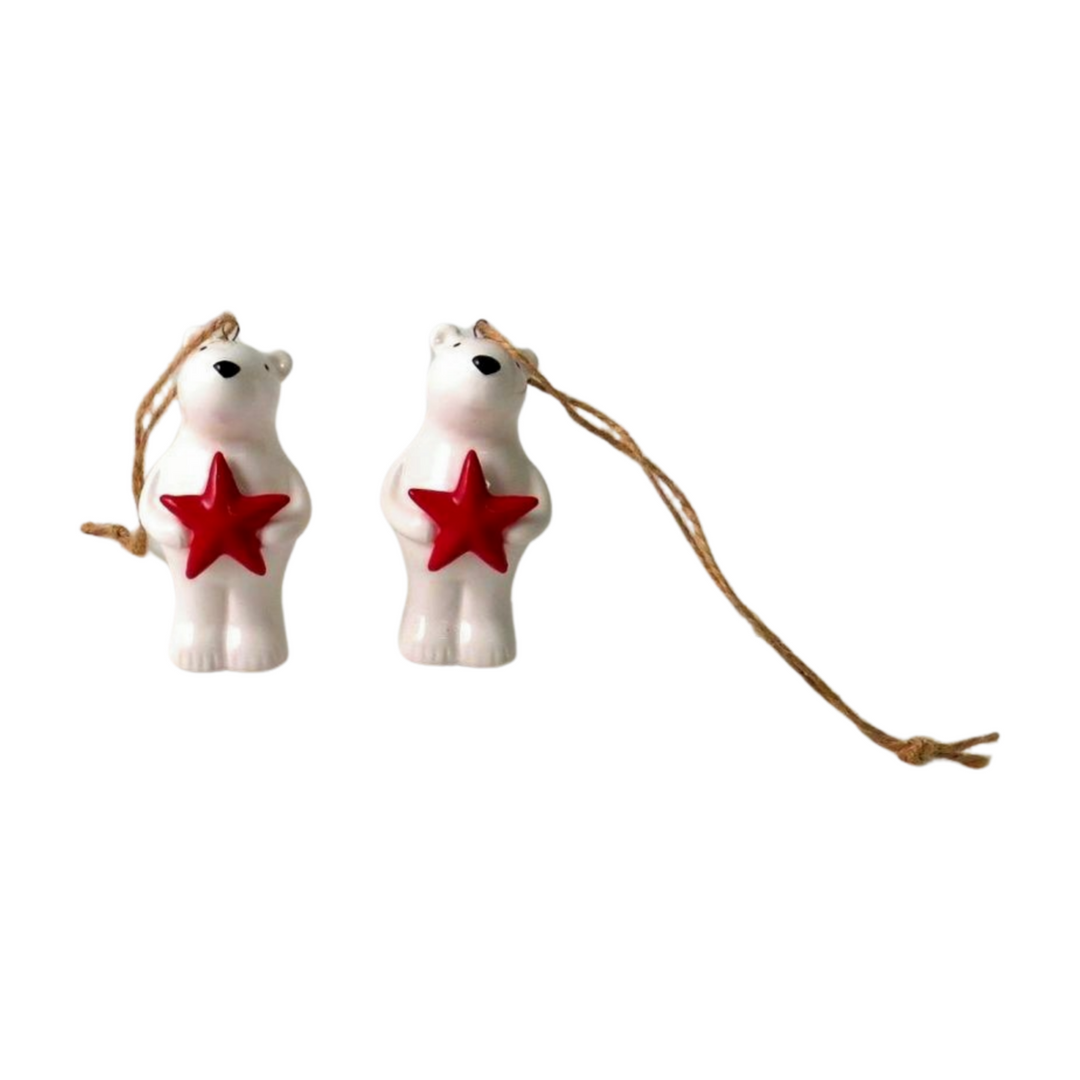 Polar Bear with Star Tree Decoration