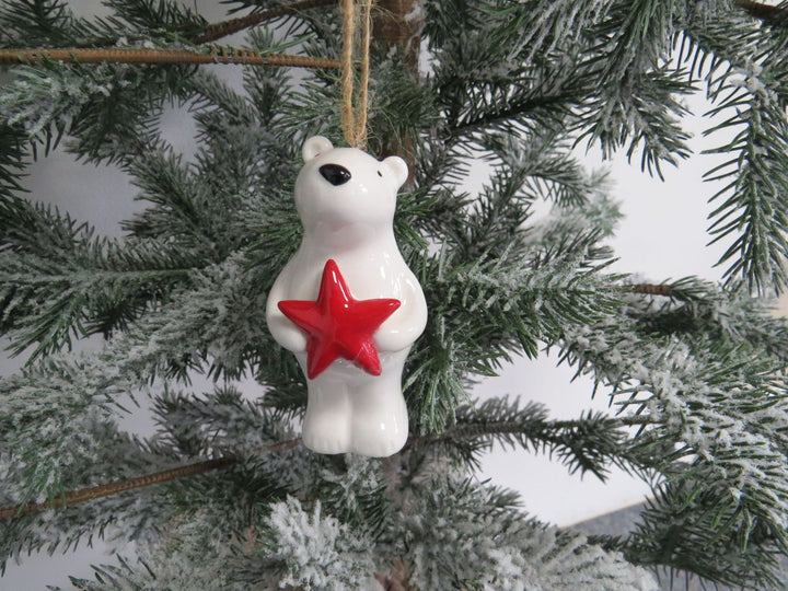 Polar Bear with Star Tree Decoration