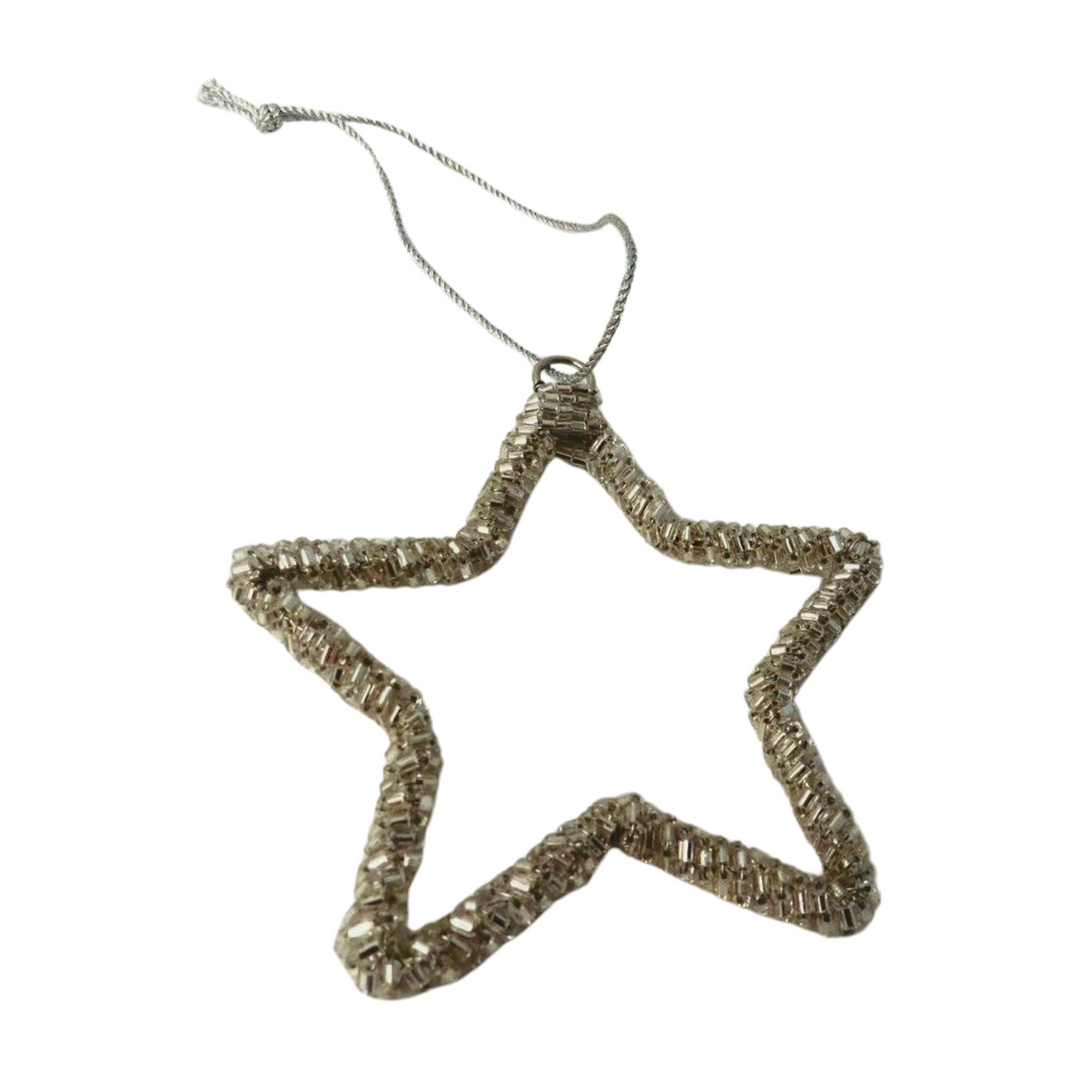 Glass bead star tree decoration from Cornucopia Home and Gift, perfect for Christmas holiday ornament display.