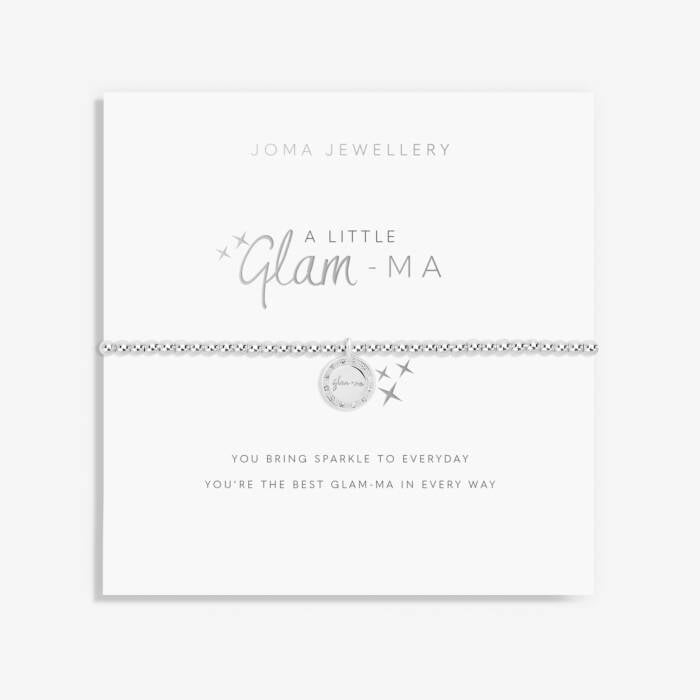 Joma Jewellery A Little Glam-Ma bracelet with silver and gold-tone charms, delicate chain, stylish jewelry accessory