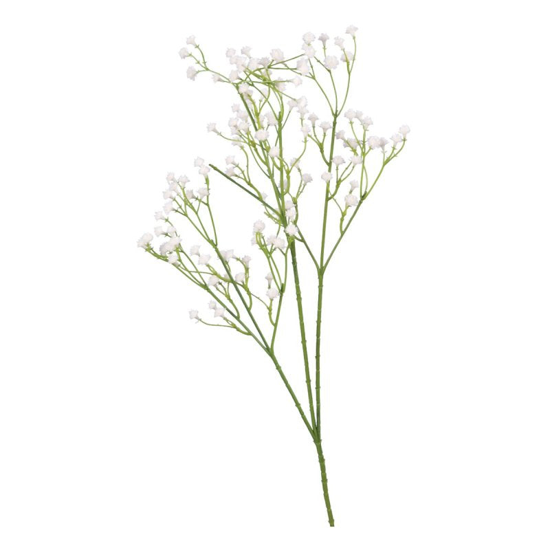 White Gypsophila floral spray by Floralsilk with delicate small white blossoms, ideal for home decor or floral arrangements.