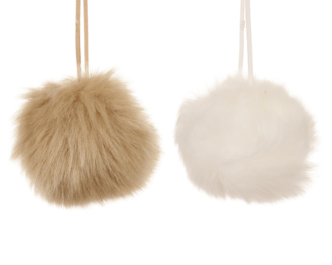 Fabric Christmas Bauble 8cm (Colour May Vary)