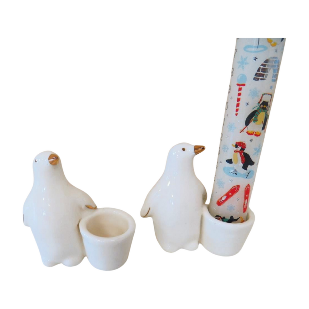 Ceramic Penguin Candle Holder