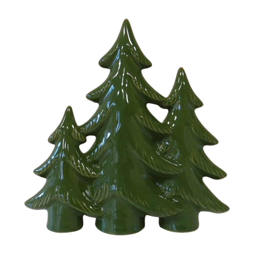 Green Three Trees giftware ornament by Cornucopia Home and Gift, suitable for Christmas 2025 decorations.