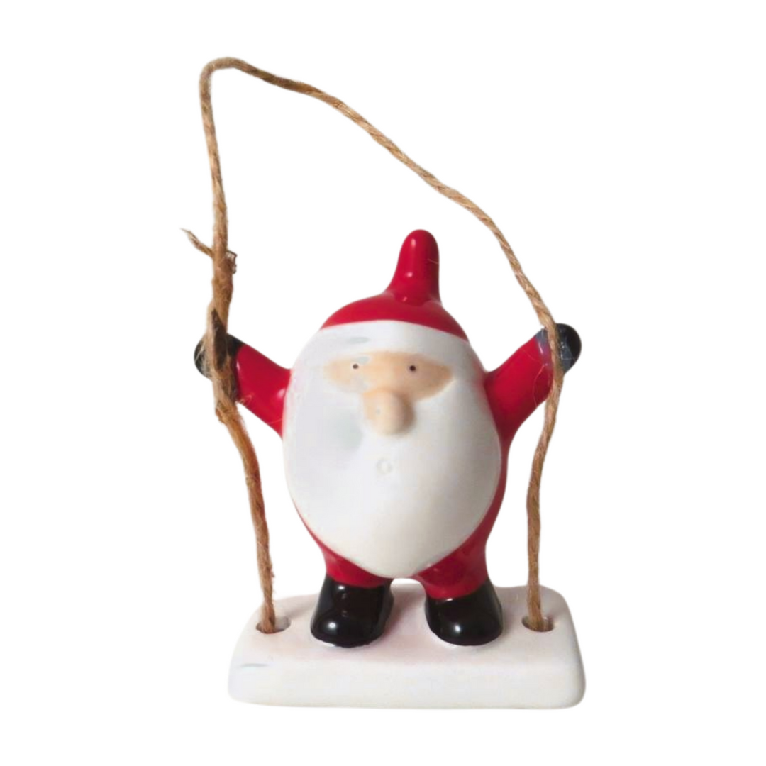 Santa on a Swing Tree Decoration