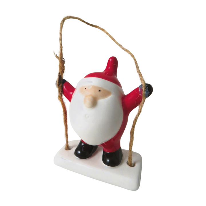 Santa on a Swing Tree Decoration
