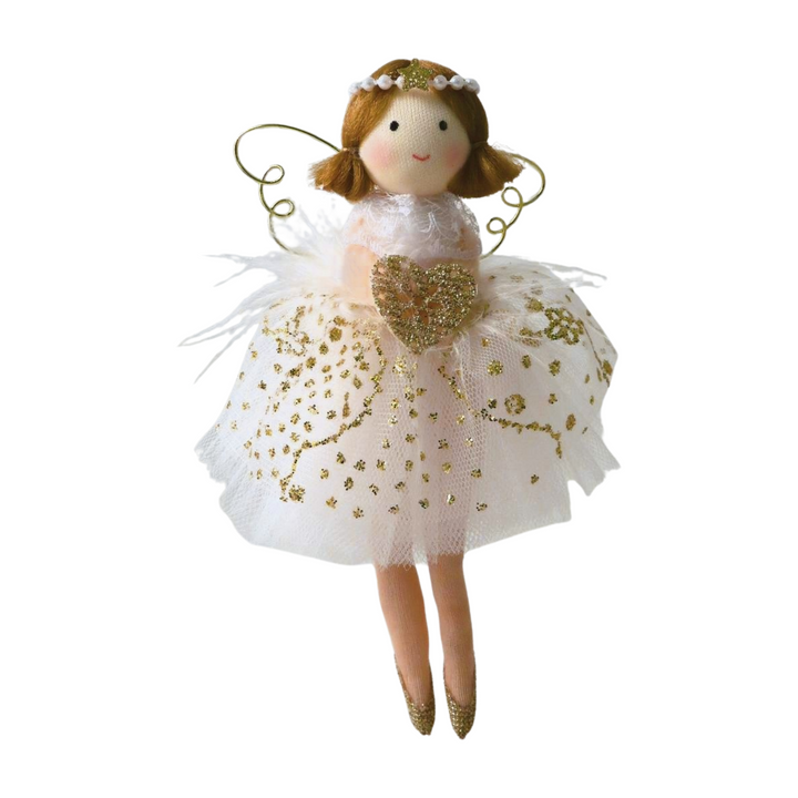 Gold Fabric Angel Tree Decoration