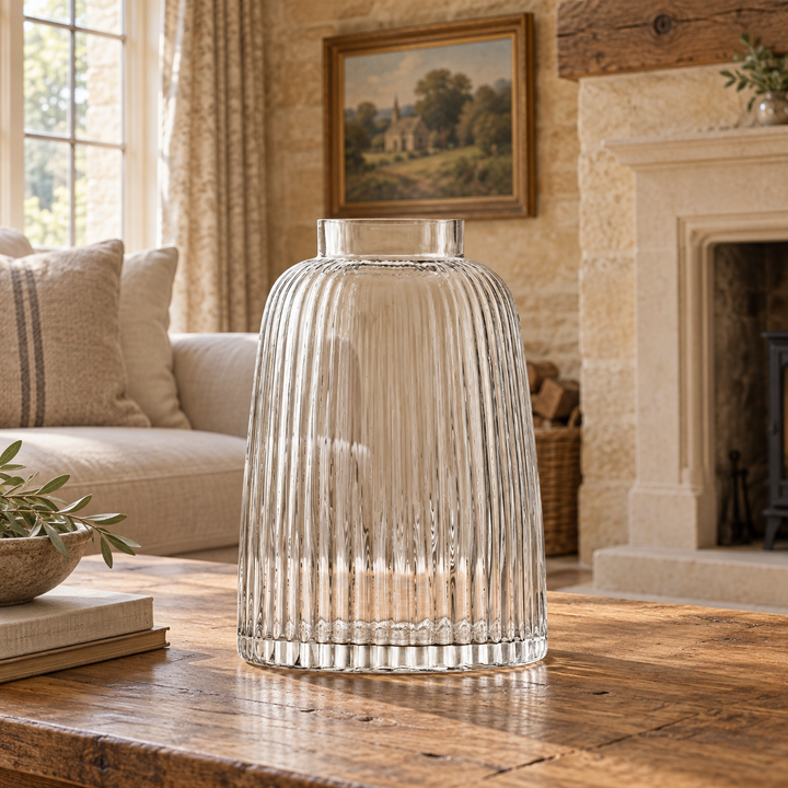 Clear Pleat Vase - H26cm