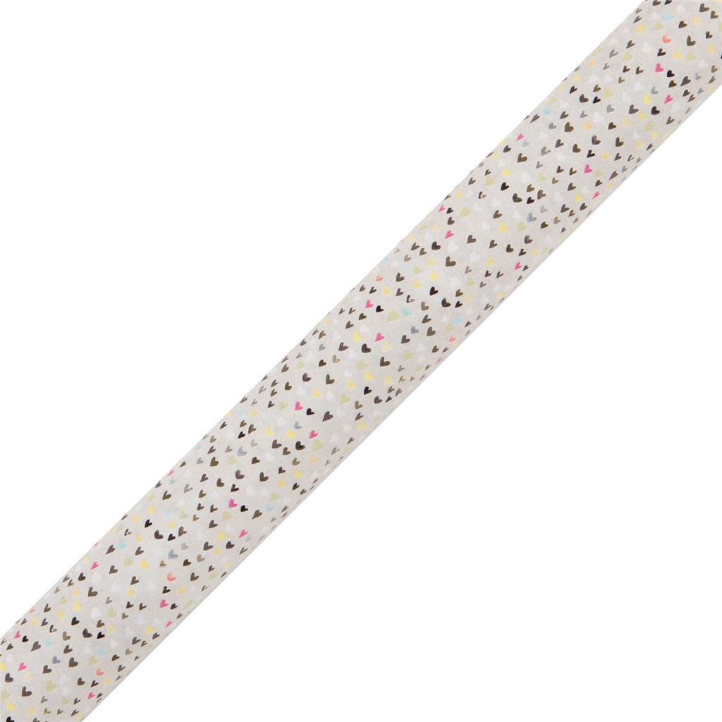Cream Hearts Gift Wrap Roll 4m