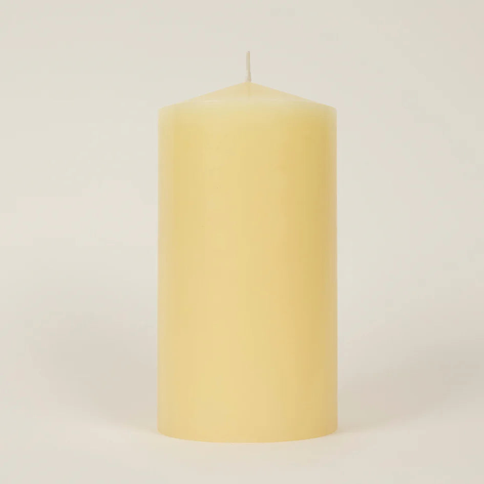 St Eval 4x8 inch church candle with white wax and simple design, ideal for religious or decorative purposes