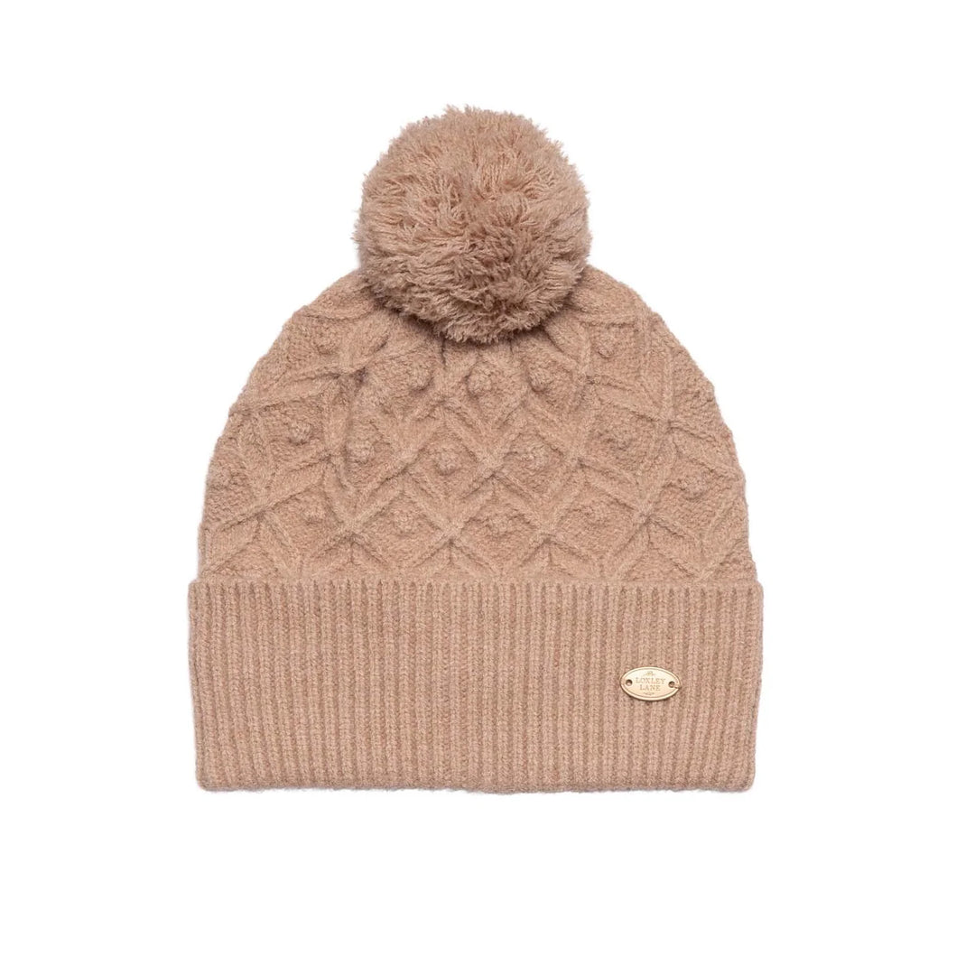 Caramel Knitted Pom-Pom Hat
