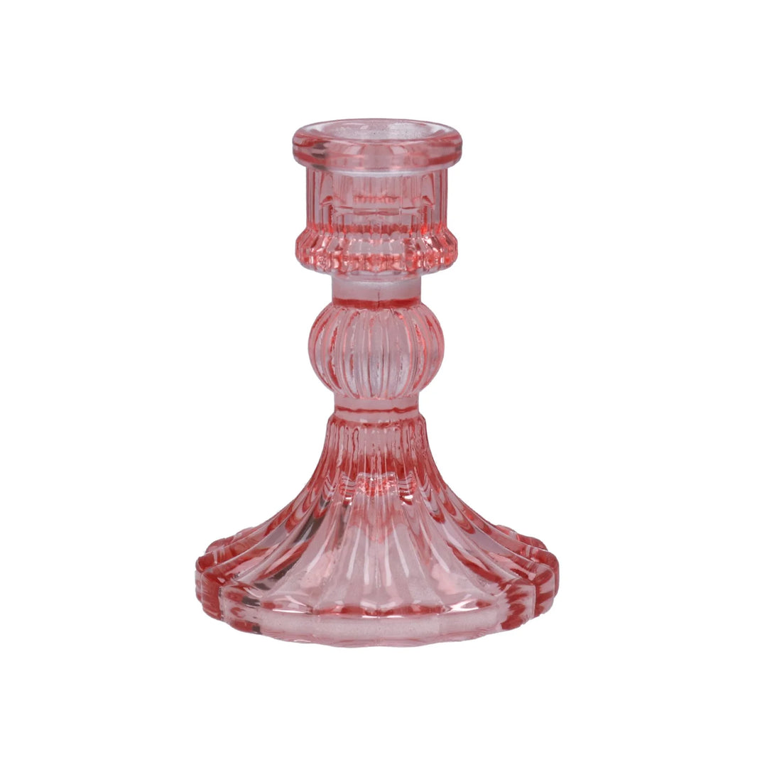 Classic Glass Candlestick - Dusky Pink