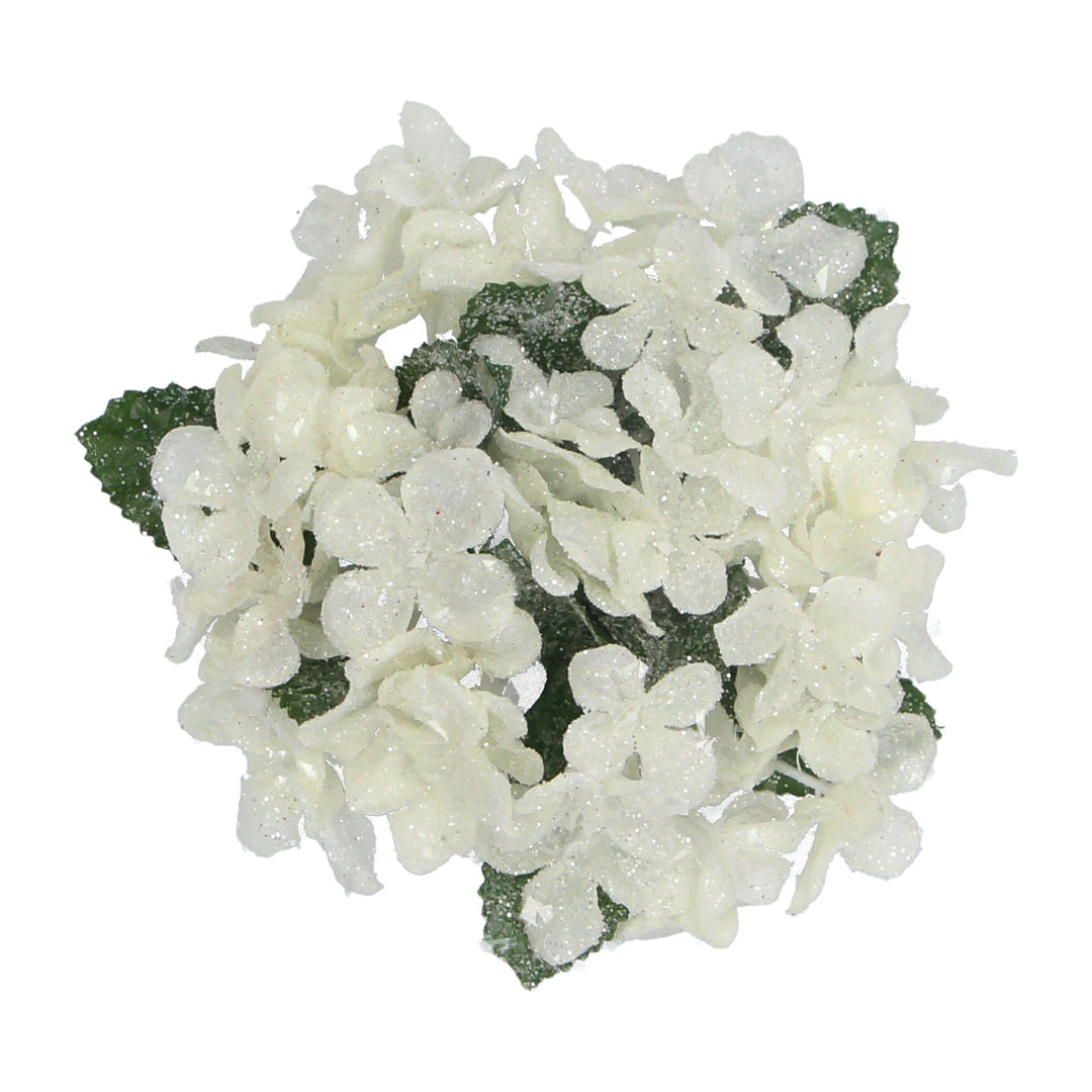 Small white hydrangea fabric candle ring with Gisela Graham Christmas design, perfect for holiday home decor.