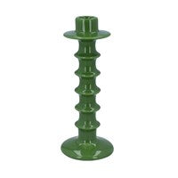 Large Ceramic Hooped Candlestick - Green